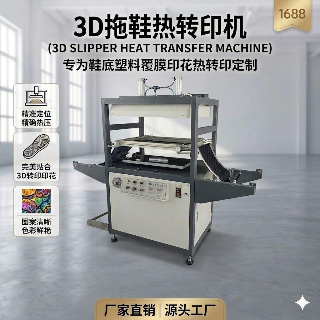 鞋底塑料覆膜印花热转印机 D真空印花机 EVA拖鞋气动热转印机