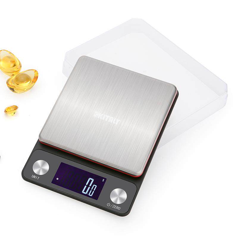 Kitaly精密电子称充电式台秤烘焙用称重克称0.1g高精度厨房秤微型