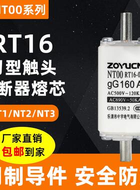 低压熔断器熔芯 RT16-00陶瓷保险丝底座NT00/NT1 63A100A125A160A