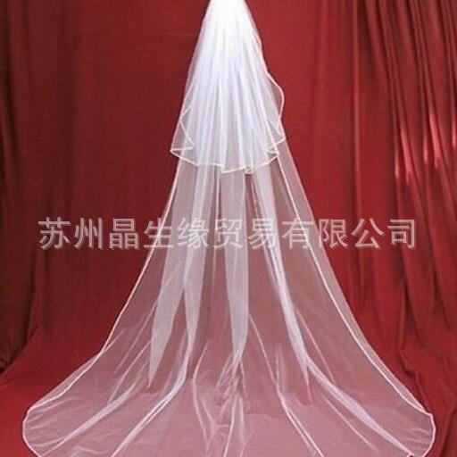 Beiguang mesh overlock double layer long veil with comb