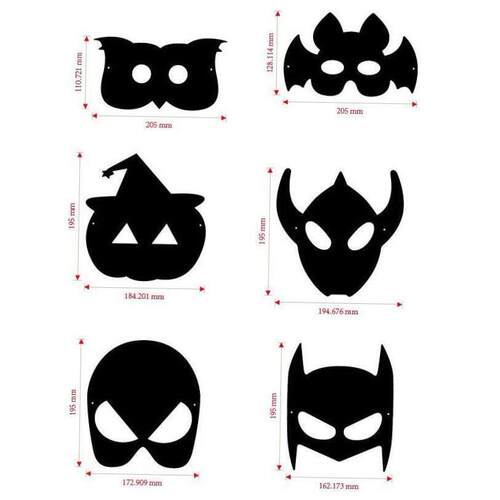 万圣6pcHalloween scratch painting animal mask DIY decoration