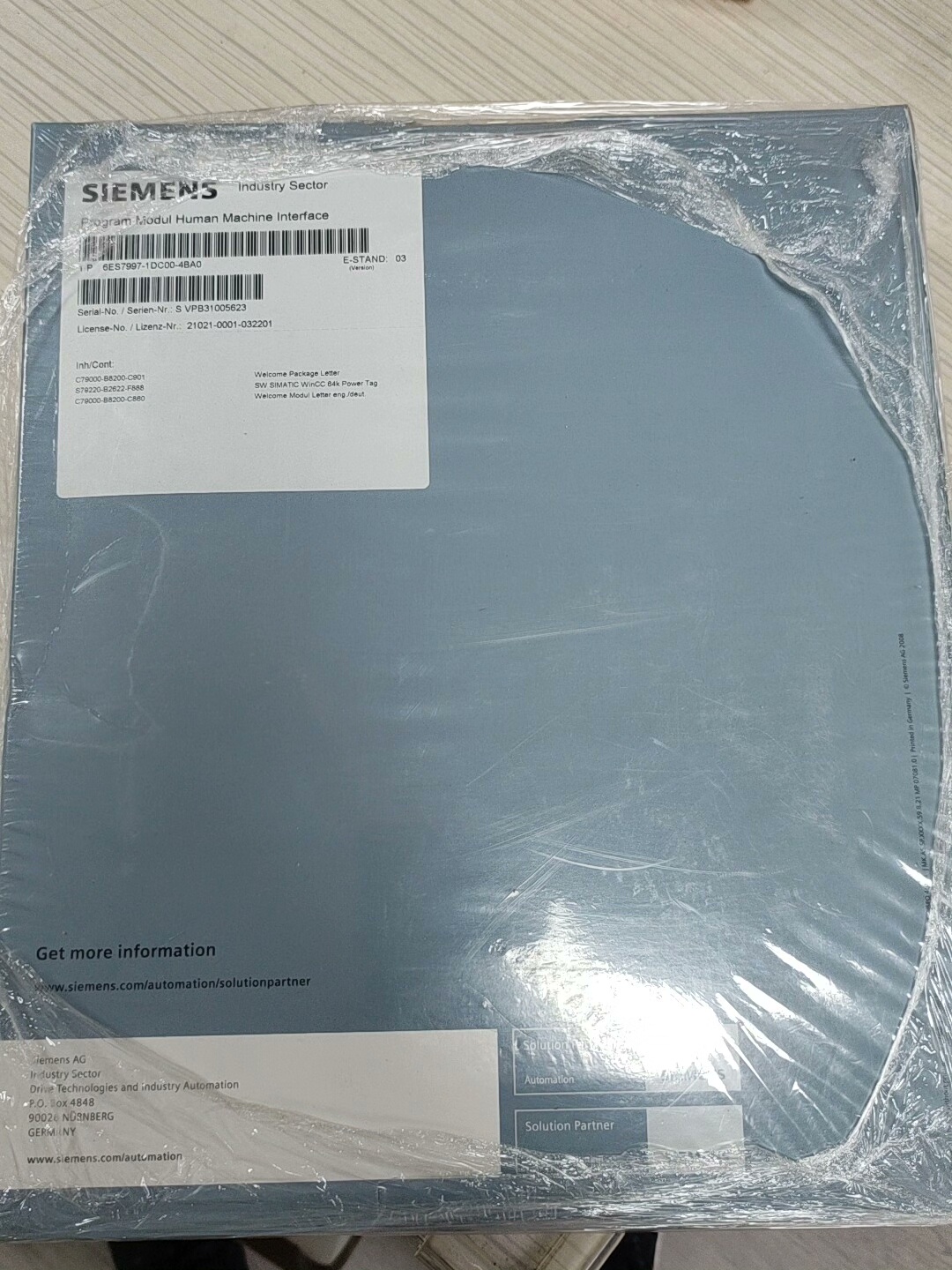 6ES7997-1DC00-4BA0 全新原装正品未拆封