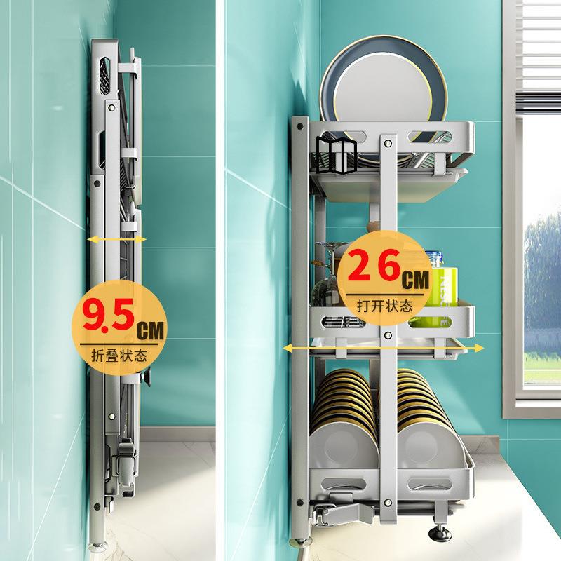 免打孔壁W-05挂式碗架不锈钢碗碟架物折碗厨房置叠架盘收纳碗筷沥