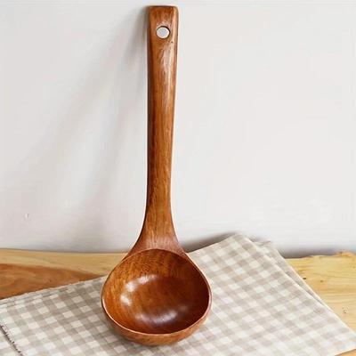 1pc Non-Stick Wooden Cooking Spoon,Daily Solid Anti-scalding