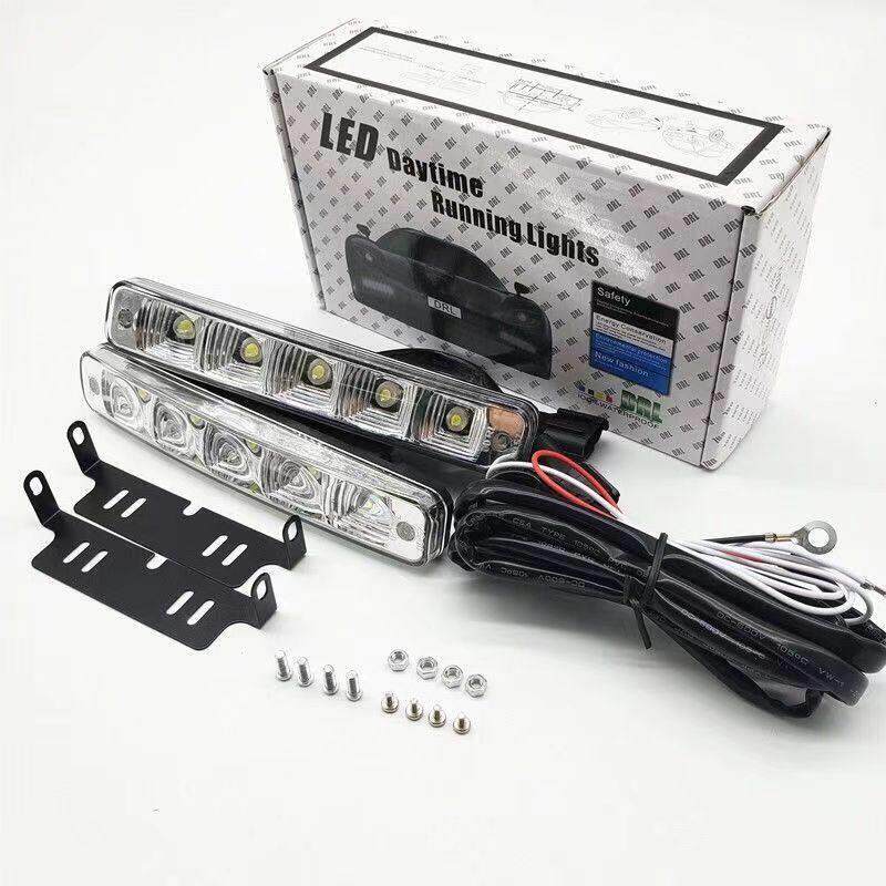 高亮汽车LED日行灯摩托车加装通用日间行车灯改装防水中网灯12V