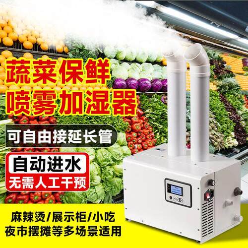 工业加湿器商用超市蔬菜加湿器展示柜麻辣烫小吃保鲜喷雾车间加湿