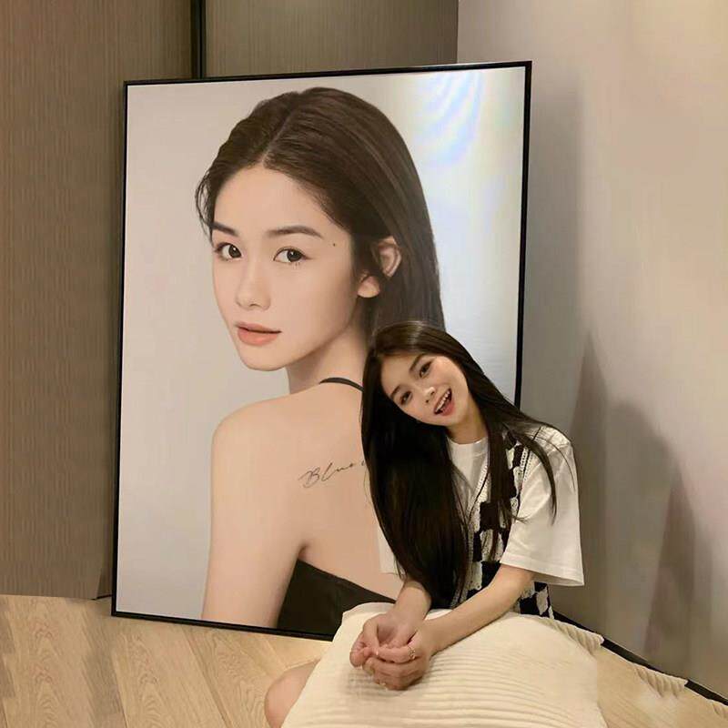 冲洗个人艺术写真礼物照片放大尺寸做成相框挂墙实木相片框架定制