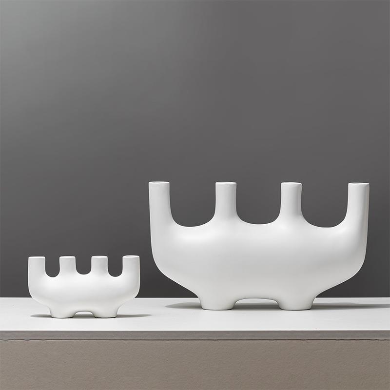 现代北欧鹿角烛台摆件意式极简软装样板间售楼部餐桌家居饰品配搭