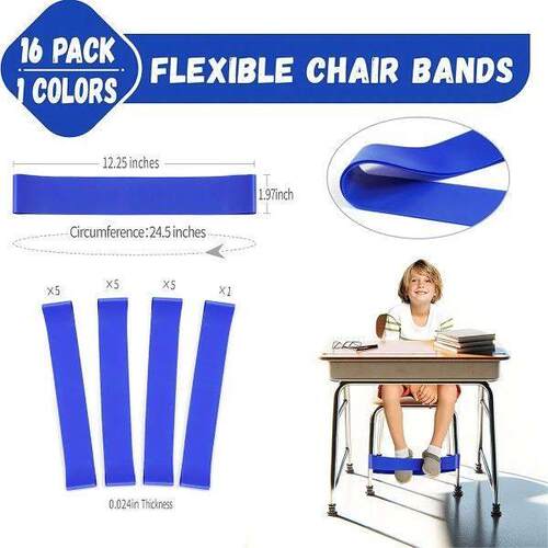 Band 16 Pack Chair Bands for Kids with Fidgety Feet, ADHD