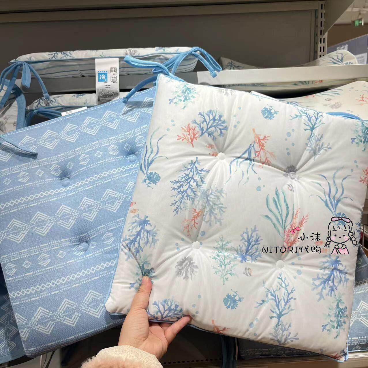NITORI宜得利春夏新品冷感/强/超冷感白熊GY系带椅垫坐垫靠垫抱枕