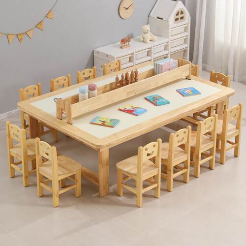 幼儿园实木美工桌儿童可涂鸦手工绘画桌子早教多功能学习桌游戏桌