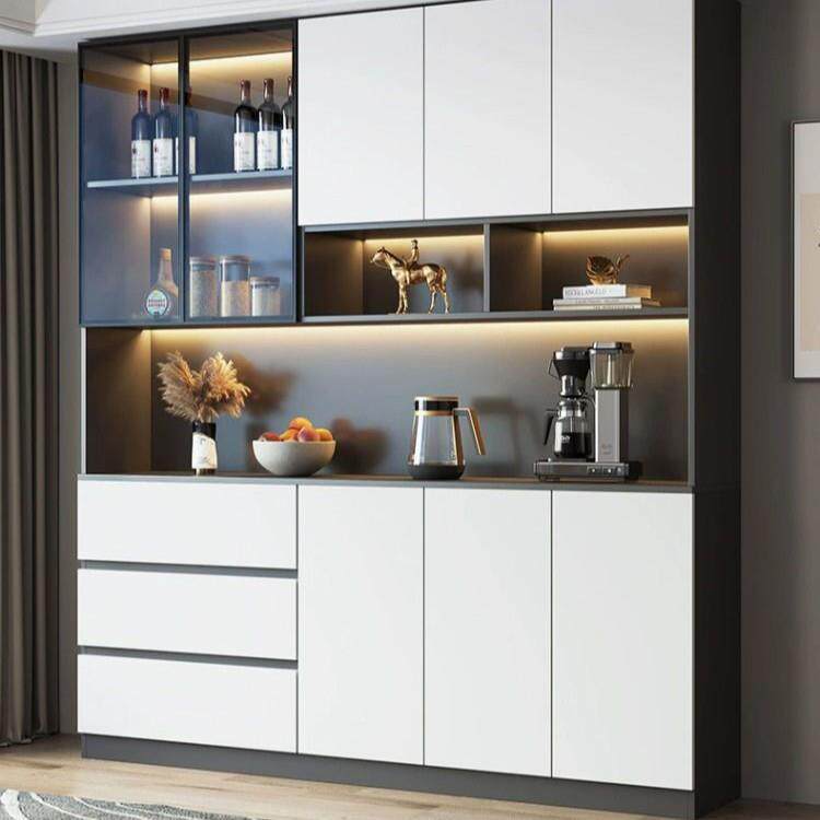 门木酒柜高玻璃靠墙多功能一体柜餐厅简无品牌/约现代收实纳柜加