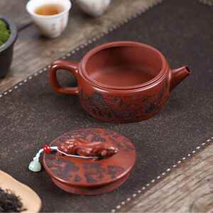 宜紫兴手砂壶匠人工制作原矿红卧皮龙ZHIFU-55虎藏龙高端茶具茶壶