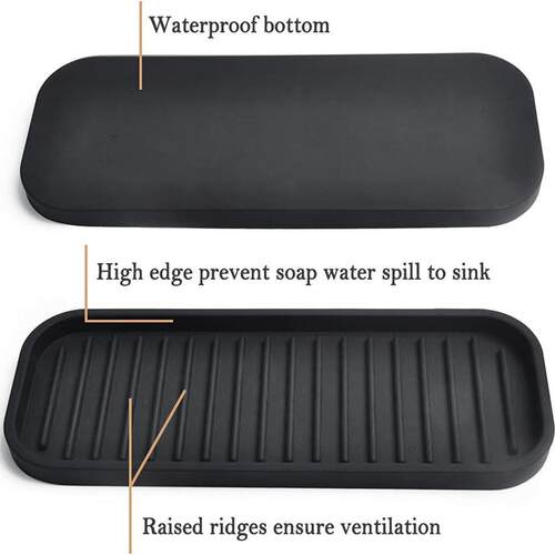 Silicone Sponge Dish Soap Holder Tray Kitchen Sink Bathroom