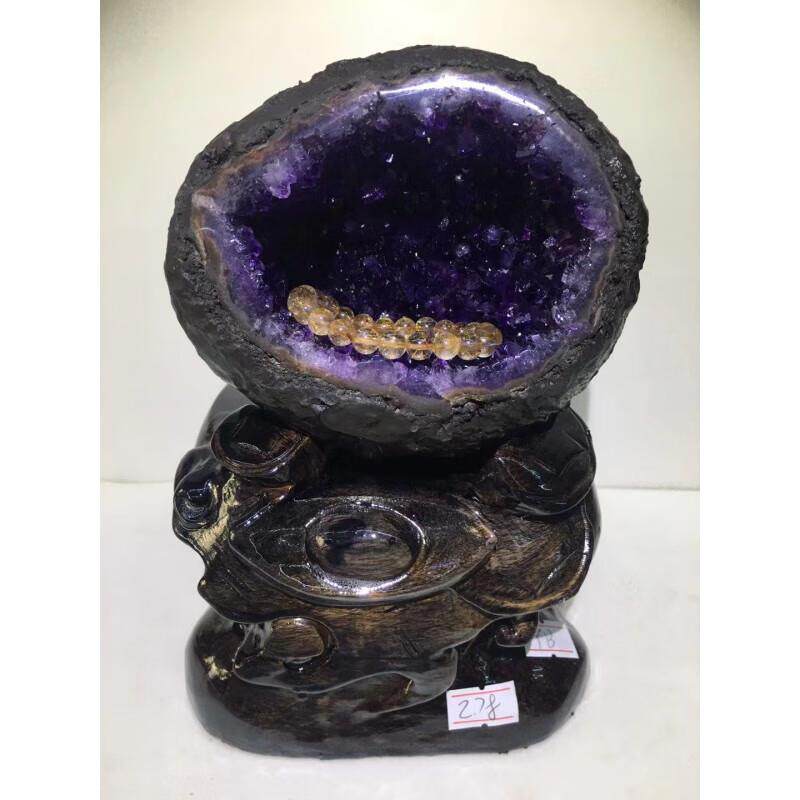 天然紫晶洞石 聚宝盆 紫水晶洞 紫晶洞乌拉圭钱中秋节礼