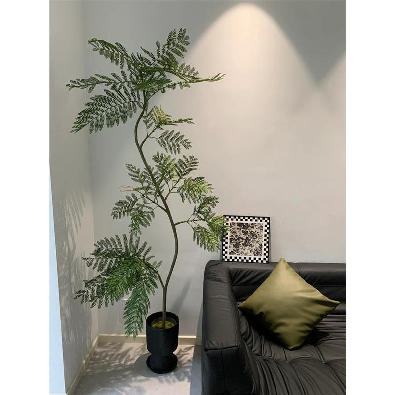 虹景品蓝花楹仿饰真海绿植室内客厅仿生假FWX植物落地栽装花盆卉