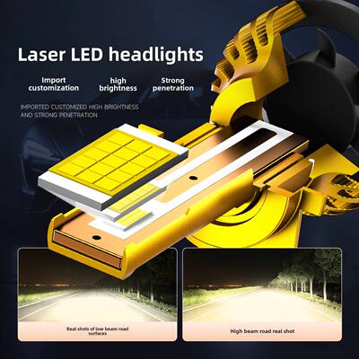 Cante汽车Led大灯9005H1H4H7H11超亮4300K暖白光汽车灯激光亮灯泡