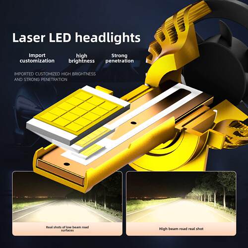 Cante汽车Led大灯9005H1H4H7H11超亮4300K暖白光汽车灯激光亮灯泡