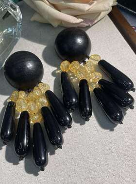 【蜜南】monies风中古vintage 天某石水晶小碎石精致时尚款式耳钉