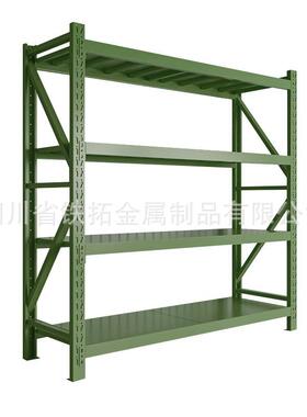 军绿色仓储货架多层带网带万向轮仓库重型储物架中型钢制可调加厚