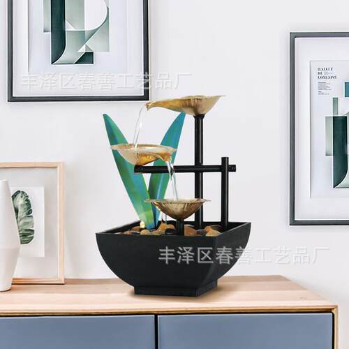 Home decor跨境新款流水摆件桌面喷泉办公室风水摆件亚马逊