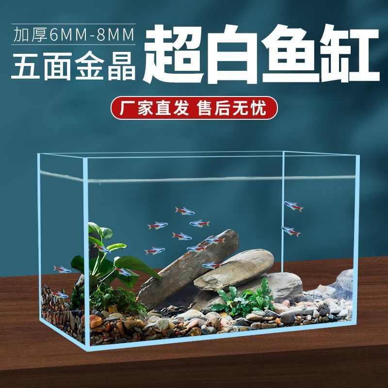 金晶五线超白玻璃金鱼缸造景鱼缸生态溪流家用客厅水族乌龟缸裸缸