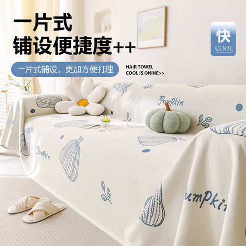盖布防巾猫冰新款夏季发套罩一整张全年2025天凉沙丝沙发盖夏抓感