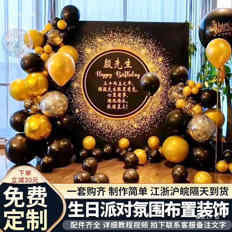 家里男士女孩kt网墙背景感装饰场景红成人布置派对板生日高级气球