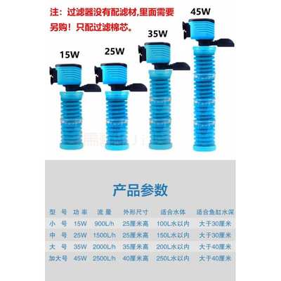 创宁内置过滤器鱼缸三合一净水循环免换水潜水泵吸便增氧圆形
