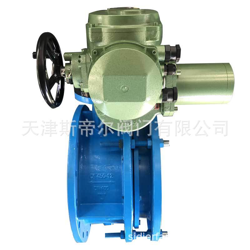 电动伸缩蝶阀双法兰双位软密封铁蝶阀厂家天津941-10/16