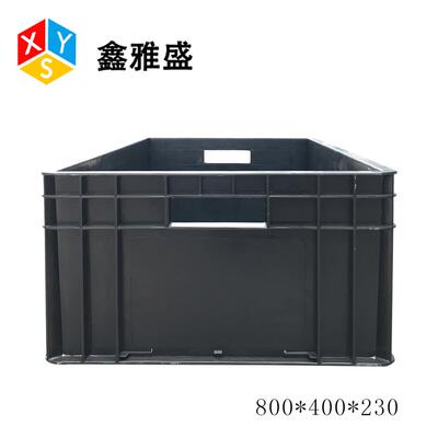 厂家800400*230物汽配黑色*防电EU中转流箱加静厚工业塑QKT料周转