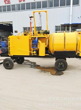 车载式沥青拌合机双层罐体沥青罐搅拌机械齿轮滚动沥青砼车