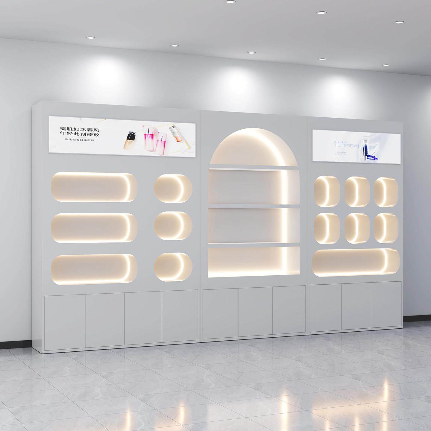 高端化妆品展示柜美容院置物架产品柜护肤品陈列货架彩妆专用柜子
