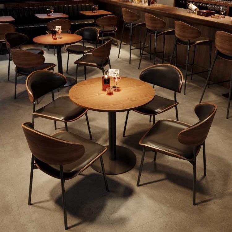 定制餐桌椅复古美式酒吧清吧实木餐桌椅组合西餐厅奶茶店商用桌椅