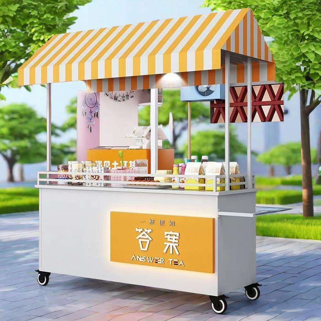 促销花车摆摊神器美食街广场商场促销车集市门店装饰移动促销推车