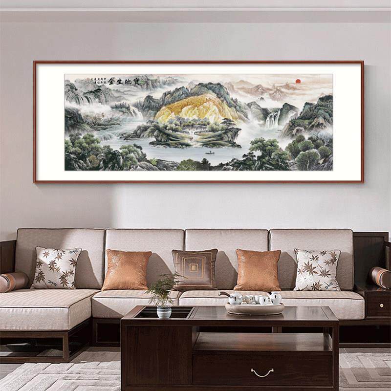 新中式装饰画客厅国画沙发背景墙字画办公室山水壁画靠山招财挂画