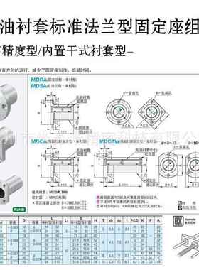 无油衬套2标法兰型固定座组件MDSA5/30M代替米苏PTH米准ISUI