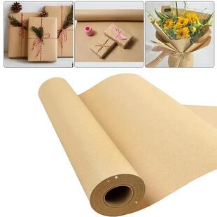 kraft packaging1 roll white gift flower art brown paper