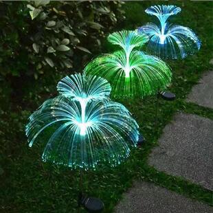 灯太阳能串水母灯户外水景ZAR观灯园灯防草坪灯花光纤七彩变色地