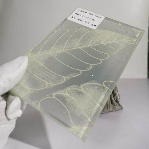 玻璃夹山水风744画屏隔断夹绢丝玻璃夹胶玻璃渐变夹丝玻璃