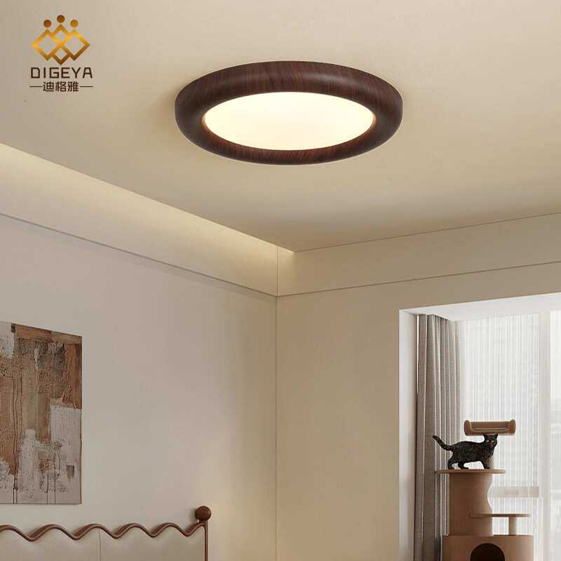 现代简约卧室吸顶灯日式胡桃木房间主卧灯具民宿中古风主卧吸顶灯,家装灯饰光源,智能吸顶灯,淘宝优惠券,粉丝福利购,淘宝优惠卷