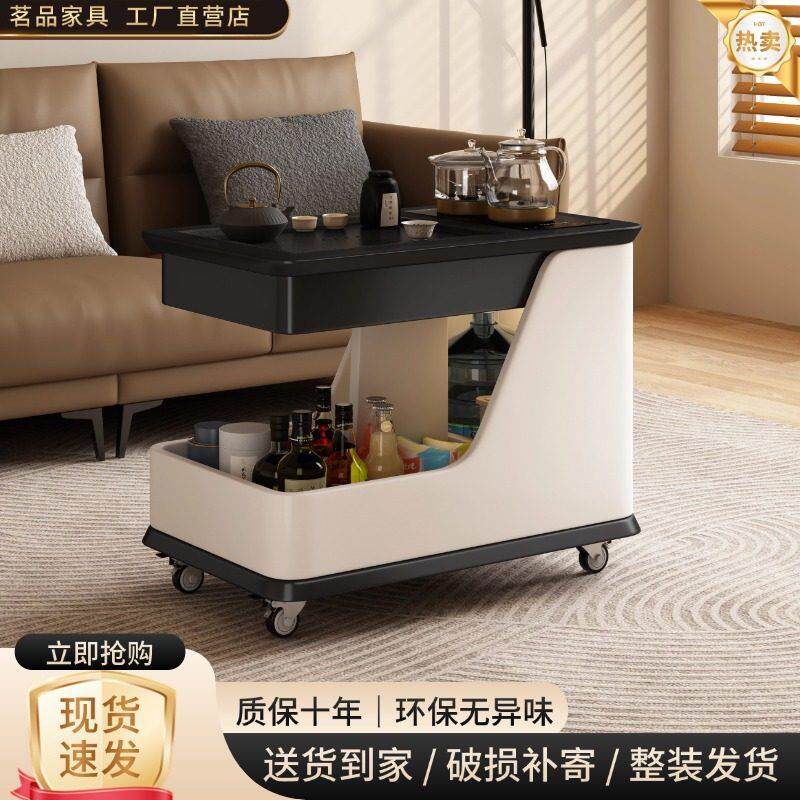 移动茶台沙发边几推车茶桌全实木阳台茶车烧水壶一体高级感客厅