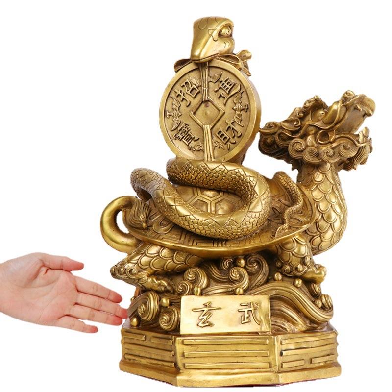铜玄武摆件龟蛇龙龟摆件家居装饰摆设铜大号玄武