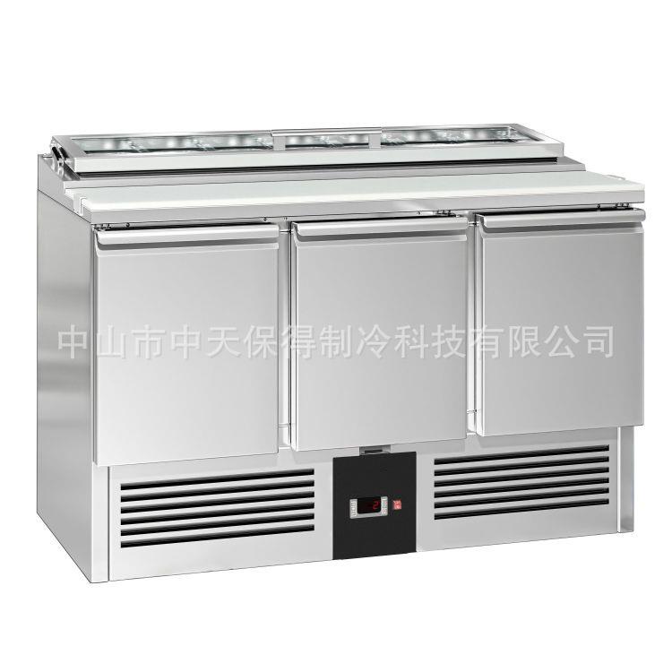 欧款保鲜台式冷藏展示柜直冷沙拉台桌面披萨操作台撒料台甜品冷柜