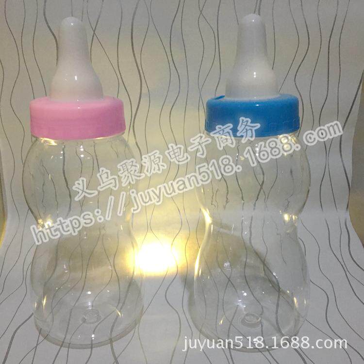 厂家直销玩具卡通塑料中号大奶瓶存钱罐 儿童礼物 透明干果储物罐