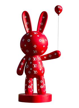 玻璃钢雕塑卡通兔子景区商场店铺美陈网红拍照打卡大摆件相框装饰