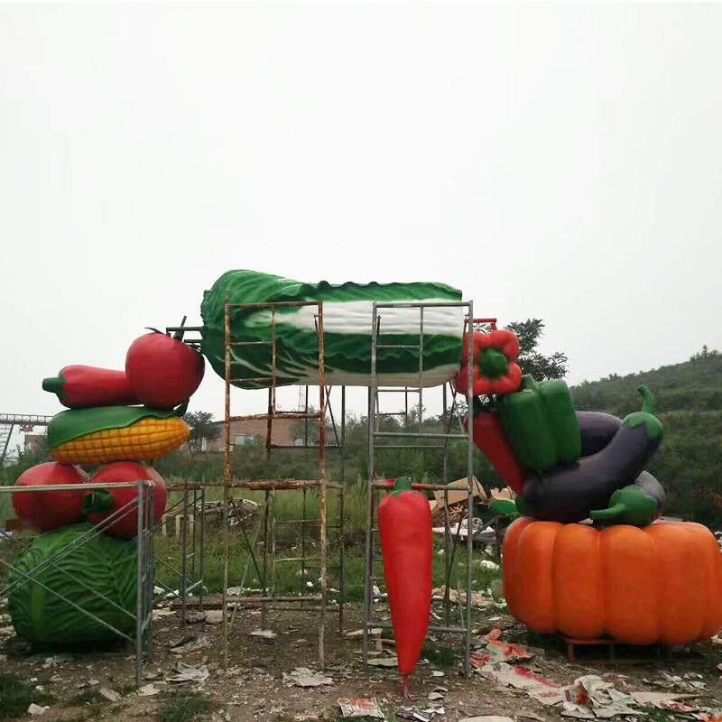 大型玻璃钢门头雕塑建筑物游乐场乐园果蔬门头城堡大门厂家