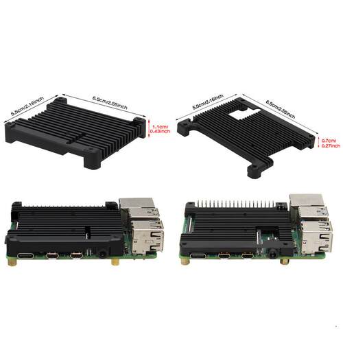 树莓派4B Raspberry Pi 4B马甲铝制散热器散热片带散热风扇送铜柱