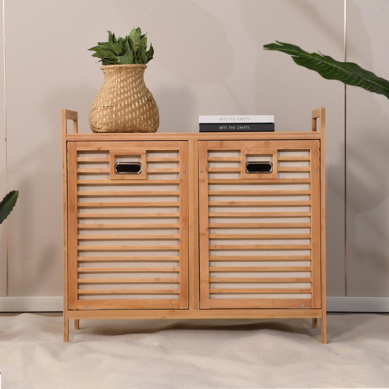 楠竹斗柜卧室储物柜靠墙衣物分类收纳架简约一体多层落地置物架