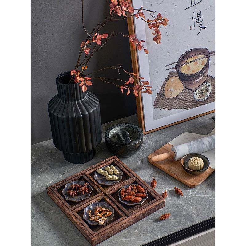 新中式厨房样板间装饰品摆件样板房橱柜展厅软装陈列厨具锅具套装